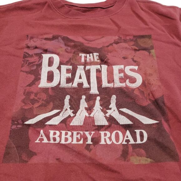 The Beatles Sweatshirt Size Small SM The Beatles Abbey Road Graphic Print Floral - Picture 3 of 5